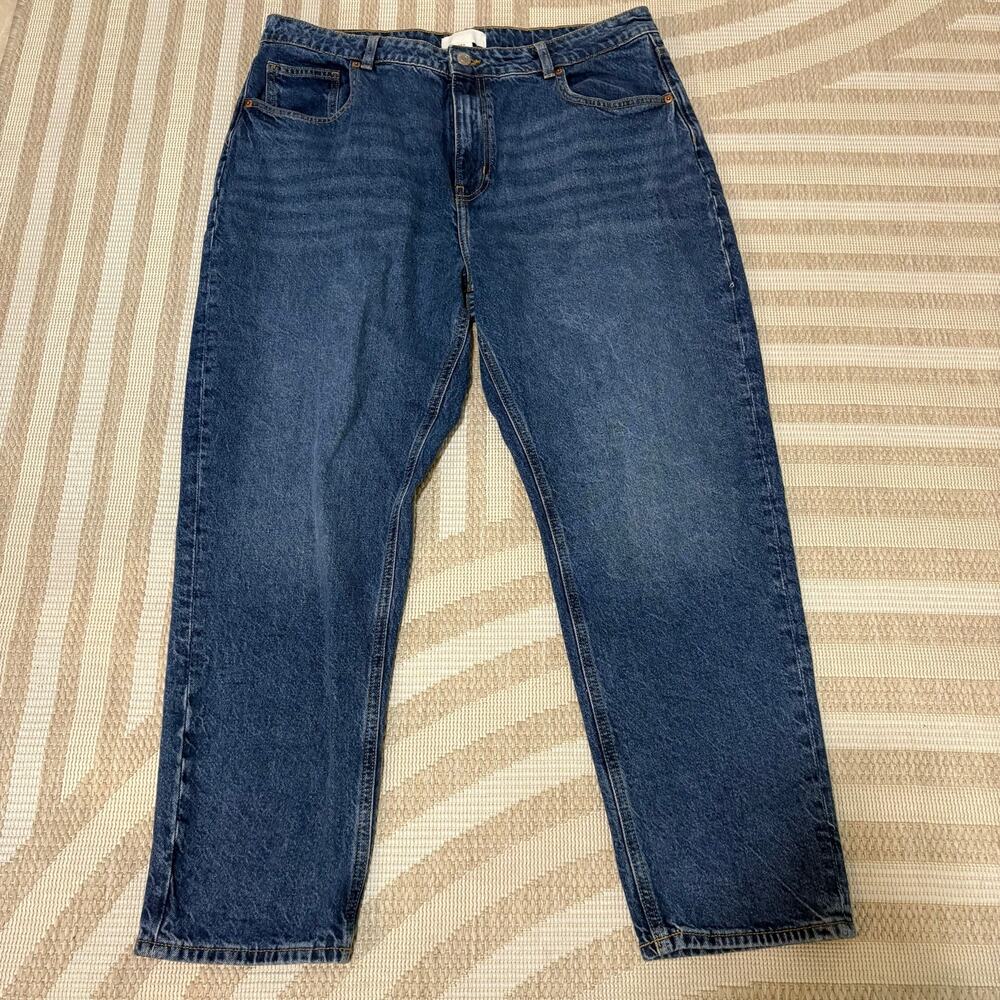 H&M Women's 14 Dark Blue Denim Jeans Straight Leg Western Casual